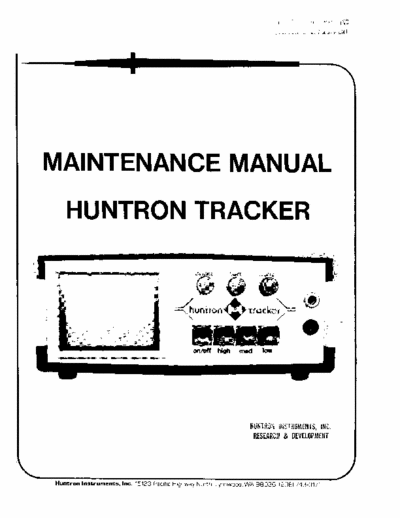 HUNTRON HTR1000BJ Maintenance Manual